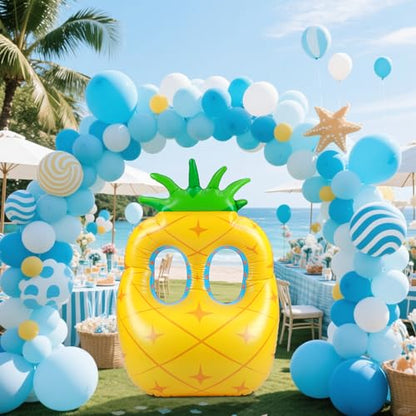 Colingmill 55 Inch Pineapple Photo Frame Inflatable Balloon Decorations Photo Backdrop Booth Selfie Frame Background for Xmas Party Supplies - style: Pineapple