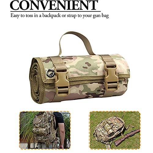 Tactical Shooting Gun Mat Outdoor Professional Waterproof Non-Slip Shooting Mat Firearm Shooting Bag Rifle Rest Bag Shooting with Front and Rear Support Sandbags - color: CP