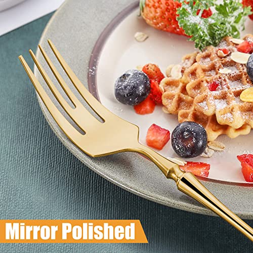 Lemeya 20-Piece Gold Silverware Set for 4,Modern 18/10 Stainless Steel Flatware Set,Unique Rustic Cutlery Utensils Set,Spoon and Fork Set for Home, Restaurant,Wedding,Mirror Polished,Dishwasher Safe - color: Gold 20 Pieces Set with Tea Spoon