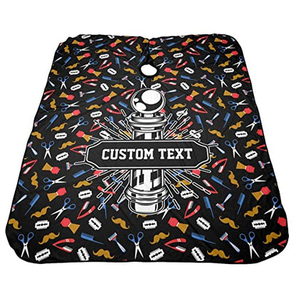 Custom Waterproof Barber Cape Personalized Text Barber Shop Salon Cape for Men Customized Hair Cutting Cape - color: Barber Shop Salon2