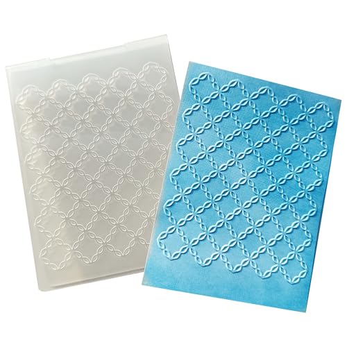 Grid Plaid Plastic Embossing Folders for Card Making Chain Diamond Sqaure Scrapbooking Plastic Template Photo Album Card Paper Handmade DIY Craft Decoration Template Molds - color: Chain Diamond Background