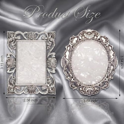 Nail Art Plate, 2 Pcs Nail Mixing Palette Polish Color Mixing Plate Nail Holder Nail Art Display Board, Nail Art Display Tools Photography Props(Sliver) - color: Silver/Two Pieces