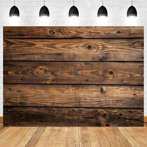 5x3ft Wood Backdrop Brown Old Vintage Rustic Wooden Wall Photography Background Baptism Baby Shower Kids Birthday Banner Decorations Wedding Party Bridal Shower Portrait Photo Booth Prop - color: color 12, size: 5x3ft