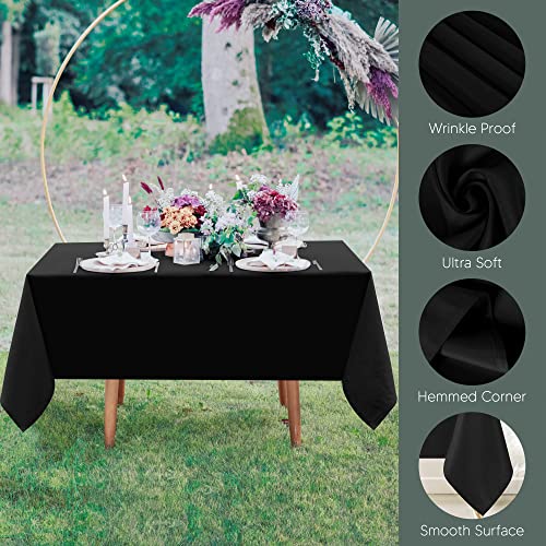 Utopia Kitchen Square Table Cloth 2 Pack(70x70 Inches, Black), Tablecloth Machine Washable, Polyester Table Cover for Dining, Buffet Parties, Picnics, Events, Weddings and Restaurants - color: Black, size: 2 Pack 70x70 Inch Tablecloth