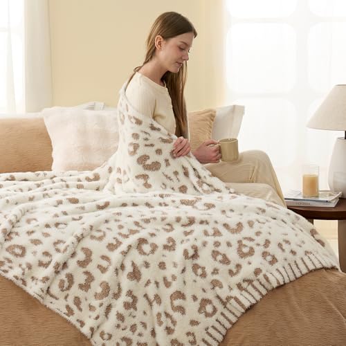 Snuggle Sac Leopard Luxury Faux Fur Blanket Twin Size for Bed Sofa,Ultra Soft Cozy Oversized Fluffy Blanket for Couch Living Room,Beige Leopard,60x80 inches - color: Beige Leopard, size: Twin(60"x80")