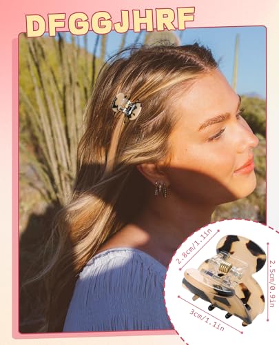 Claw Hair Clips Jaw Clamps - 12PCS Small Hair Claw Jaw Clamp for Thin Hair Styling Accessories Classic Hair Clamp for Women Girls(Amber) - color: Amber