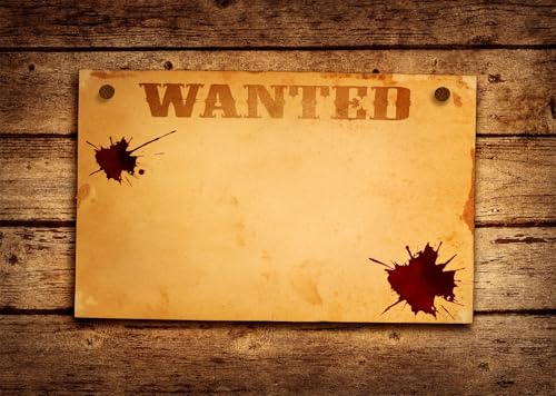 12x8ft Fabric Western Wanted Backdrop Old Wanted Paper Textures Background Wanted by Police Murder Mystery Party Decorations Cowboy Photo Studio Props - size: 12x8FT