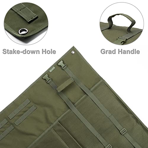 DEYACE Shooting Mats Prone Padded, Extra Large Portable Roll Up Shooting Padded Mat for Range Shooting and Hunting - color: Green Camo