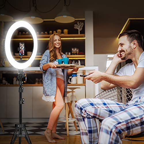 Yesker Ring Light 18" Wireless Remote LCD Screen with Tripod Stand 65W LED Ringlight Bi-Color 3200-5500K CRI≥95 for Portrait Live Stream Photography Tiktok Video Zoom Meeting Online Teaching - size: 18 Inch