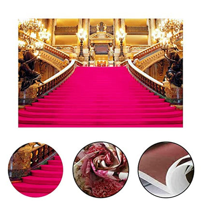 Pink Carpet Background,Golden Palace Gorgeous European Hall Photo Background,10x7ft,Photo Studio Props BJXTGU87 - color: Pink, size: 10x7ft