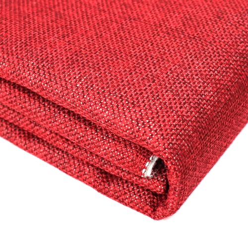 Heavy Linen Fabric 40x57 Inches, 1.2mm Thickness, Plain Solid Color Cloth for Embroidery, Clothing, Sewing - Linen Texture Material(Burgundy) - color: Burgundy, size: 40x57IN