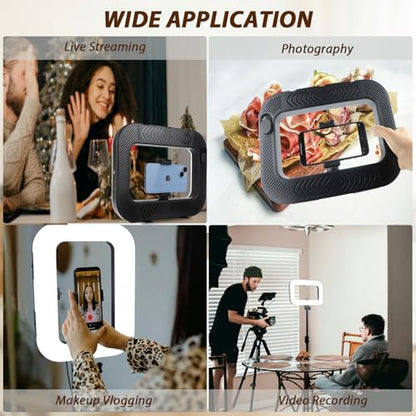 Ring Light for Phone with Video Rig, LED Video Light Kit, 8000mAh Battery, Bluetooth Remote, Adjustable Brightness and Color for Selfie, Phone Photography, TikTok, YouTube, Vlogging (LED Pro) - style: LED Pro