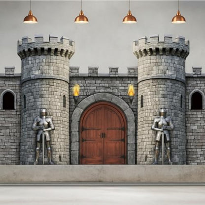 Panelee Medieval Party Decorations, Castle Backdrop Photo Prop, 10 x 6 ft Large Medieval Knight Birthday Party Decoration for Themed Birthday Supplies - style: Castle