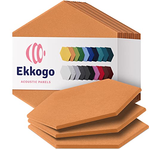 Acoustic Panels 12-Pack Soundproof Wall Panels 12"X10.4"X0.4" Sound Panels High Density Sound Dampening Panels - [70'S Orange Hexagon] - color: 70'S Orange, size: Medium Hexagon 12 Pack