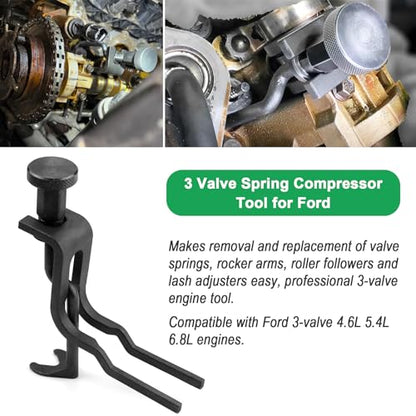 Timing Belt Tools Compatible with Ford 4.6L/5.4L 3V Engine Valve Spring Compressor Cam Phaser Holding Timing Chain Locking Wedge Crankshaft Positioning Wrench Holder Pulley Bolt Tool Set - style: 6PCS Timing Tool Kit for Ford