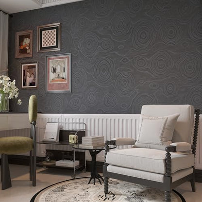 16"x118" Thickened Grey Wooden Wallpaper Textured Dark Peel and Stick Contact Paper Removable Adhesive Faux Retro Wood Vinyl Wrap Natural Wall Paper for Shelves Backsplash Background Wall - color: Dark Gray, size: 15.7" x 118"
