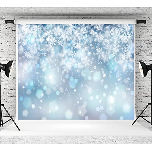 Winter Christmas Snow Backdrops for Photography 10x10ft Falling Snowflake Glitter Ice Snow Flakes Photoshoot Background Newborn Kids Baby Adults Wedding Portrait Photo Background Studio Props - size: 10x10ft