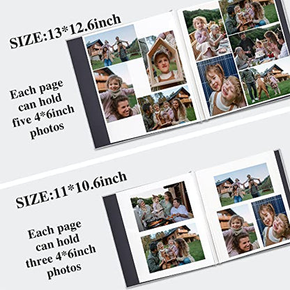 Vienrose Large Photo Album Self Adhesive for 4x6 8x10 Pictures Linen Scrapbook Album DIY 60 Blank Pages with A Metallic Pen Grey - color: Grey, size: 11"x10.6" 60Pages
