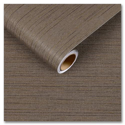 CRE8TIVE Dark Brown Grasscloth Wallpaper Textured Wallpaper Stick and Peel Brown Contact Paper Waterproof Self Adhesive Removable Linen Fabric Contact Paper for Living Room Cabinets Shelves 12"x354" - color: Dark Brown, size: 12" x 354"