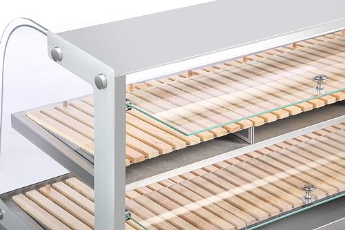 KoolMore 40 in. Glass Countertop Dry Bakery Display Case with Two Shelves and Bamboo Trays - size: 40 in. / 5.3 cu. ft. - 2 Shelves