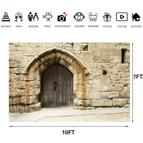 Stone Wall Backdrop Ancient Jerusalem Buildings Backdrops, 10x7ft, Old City Jerusalem Israel Cityscape Photography Background Party Supplies Room Decor Banner Photo Booth Props BJOKPR0616 - size: 10x7