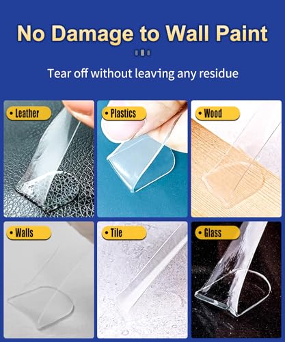 PHIXBEAR Extra Large Mounting Putty No Residue, Strong Double Sided Glue Adhesive Dots Clear Museum Sticky Tack, Picture Hanging Strips Fixed Posters Decor Craft, 0.6 x 1.38 in (180 Pcs) - size: Extra Large-Standard