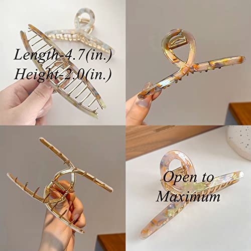 Big Butterfly Hair Claw Clips - Acetate & Metal 4.7" Large Hair Accessories for Women & Girls - 3 Pcs - color: AcetateHairClip2