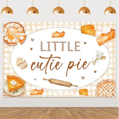 Little Cutie Pie Baby Shower Decorations a Little Cutie Pie is on The Way Backdrop Cutie Pie Photography Background for Cookie Baking Themed Sweet as Pie Baby Shower Photo Booth Props 5x3ft