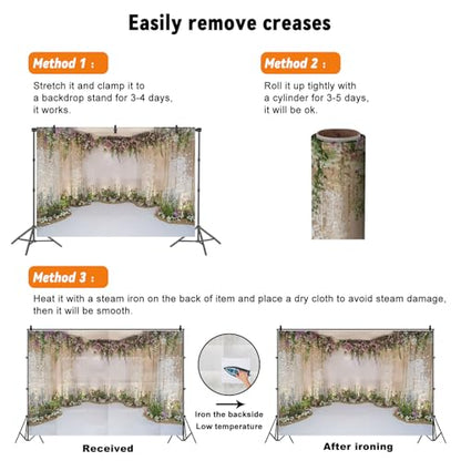 10x6.5ft Wedding Backdrop for Cradle Ceremony Background for Proposal Flowers Curtain Wedding Ceremony Banner Bridal Shower Background Mother's Day Floral Marriage Backdrop - size: 10x6.5ft