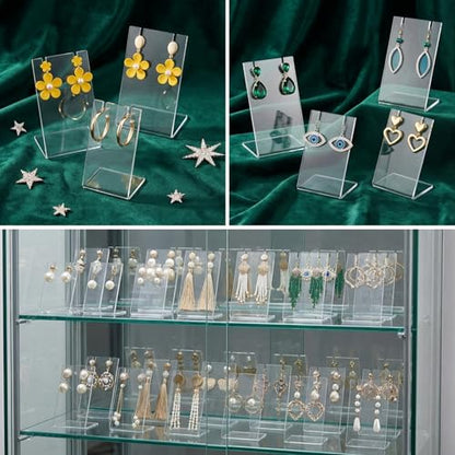10 Pcs Acrylic Earring Display, L-Shape Earring Organizer, Single Earrings Stands for Dangling Jewelry, Jewelry Storage Rack for Retail, Display Props