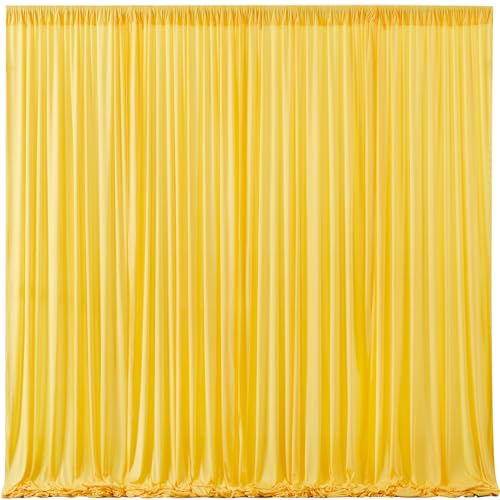 Yellow Backdrop Curtains-Wrinkle-Free Polyester Photography Drapes Party Curtain Background for Baby Shower Wedding Decorations- 16 X10FT (Yellow) - color: Yellow, size: W4' x H10'(4 panels)