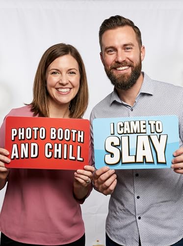 KING Props Lit AF Photo Booth Props – 6 Double‑Sided Colorful Party Sign Cutouts for Wedding, Birthday, Graduation & DIY Photo Booth Kits