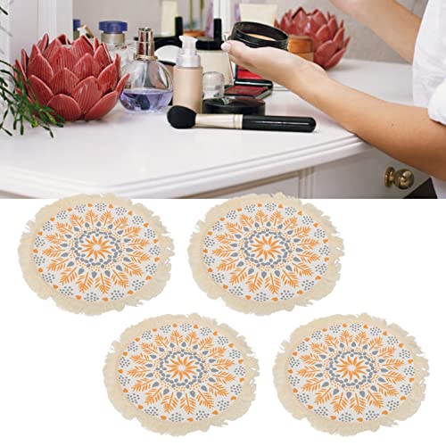 Boho Photography Prop Mat, Boho Decorative Mat with Exquisite Pattern and Tassel Design, Insulation Pad for Table Decoration, Photo Shoot Props for DIY Wax Melting and Styling