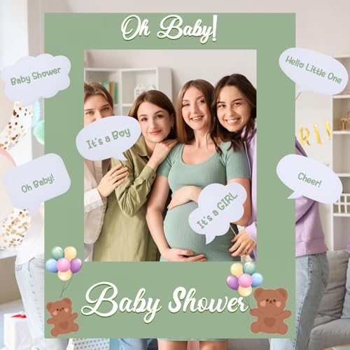 32 x 24 inch Blank Photo Booth Props DIY Happy Birthday Party Supplies Writable Picture Frame with Speech Bubble Signs Photo Booth Props for Valentine's Day Wedding Birthday Baby Shower Party Favors