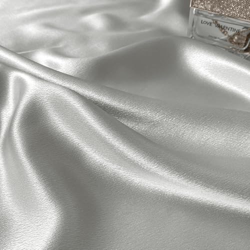 RUDONG M Satin Photography Backdrop 3.3x2.5ft - Wrinkle-Free Silky Fabric Background for Jewelry/Cosmetics/Flat Lay/Studio, Grey Backdrop Cloth (100x75cm) - color: Grey
