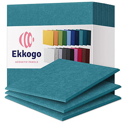 Acoustic Panels 12-Pack Soundproof Wall Panels 12"X12"X0.4" Sound Panels High Density Sound Dampening Panels - [Light Turquoise Square] - color: Light Turquoise, size: Square 12 Pack