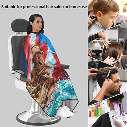 Puerto Rico Barber Cape With Adjustable Closure, Hairdressing Haircut Apron Barber Cover Gown For Hairdresser Styling Home - color: Boricua Puerto Rico Flag