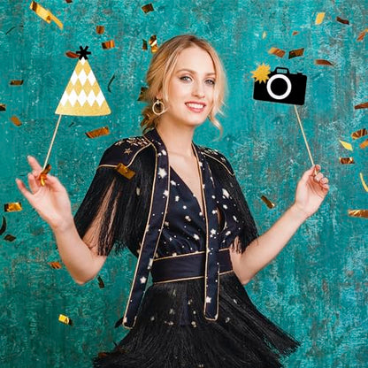 31Pcs Wedding Photo Booth Props – Funny Photo Booth Accessories with Variety Themes – Diverse & Vibrant Props For Photobooth, Designed to Elevate Wedding, Birthday & Party Photoshoots