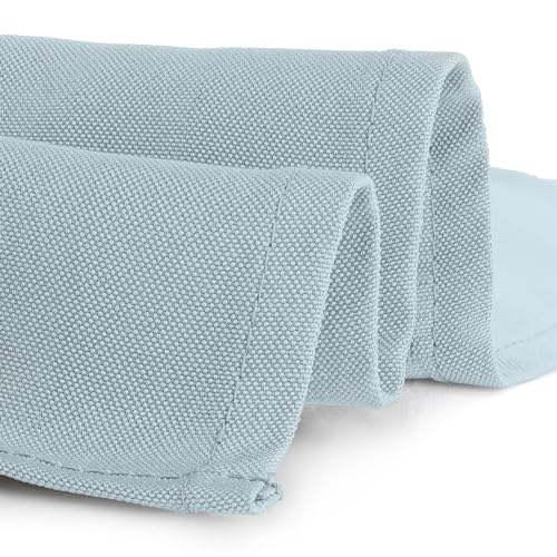 Gee Di Moda Cloth Napkins - 17 x 17 Inch Baby Blue Dinner Napkins - Set of 12 Soft & Absorbent Washable Fabric Cloth Table Napkins with Hemmed Edges for Hotel Restaurant, Holiday Parties & Wedding - color: Baby Blue