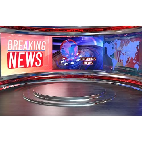 Breaking News Backdrop Studio TV News Broadcast Hall Background News Room Broadcasting Photography Background Program Record News Report Business Newsman Backdrop Kids Portrait Photo Props 5x3ft - color: Blue_Pink, size: 5x3ft