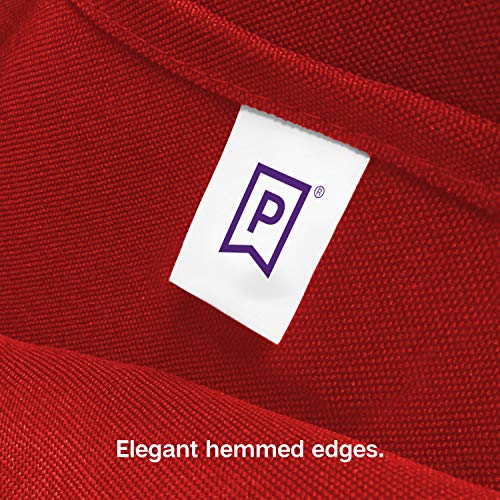 Gee Di Moda Cloth Napkins - 17 x 17 Inch Red Dinner Napkins - Set of 12 Soft & Absorbent Washable Fabric Cloth Table Napkins with Hemmed Edges for Hotel Restaurant, Holiday Parties & Wedding - color: Red