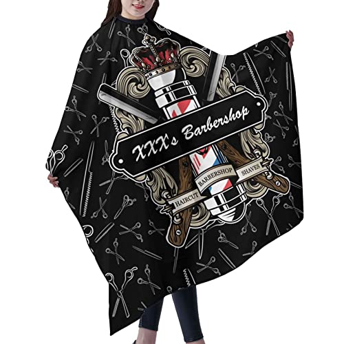 Custom Waterproof Barber Cape Personalized Text Barber Shop Salon Cape for Men Customized Hair Cutting Cape - color: Barber Style-2