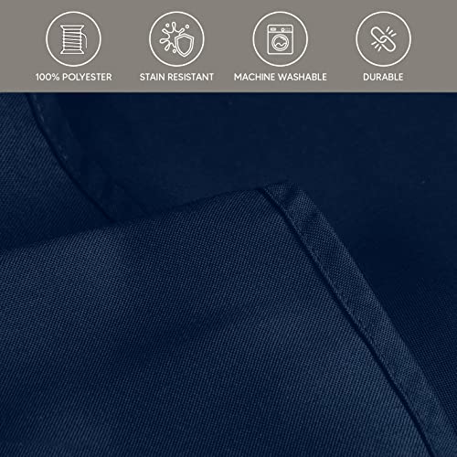 Utopia Kitchen Rectangle Table Cloth 2 Pack(54x54 Inches, Navy Blue), Tablecloth Machine Washable, Polyester Table Cover for Dining, Buffet Parties, Picnics, Events, Weddings and Restaurants - color: Navy Blue, size: 2 Pack 54x54 Inch Tablecloth