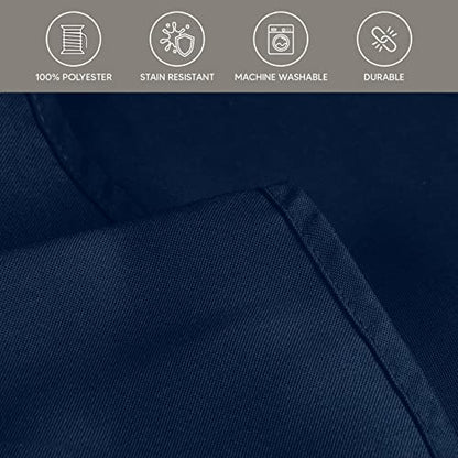 Utopia Kitchen Rectangle Table Cloth 2 Pack(54x54 Inches, Navy Blue), Tablecloth Machine Washable, Polyester Table Cover for Dining, Buffet Parties, Picnics, Events, Weddings and Restaurants - color: Navy Blue, size: 2 Pack 54x54 Inch Tablecloth