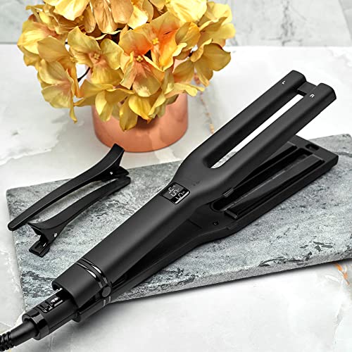 Hot Tools Pro Artist Black Gold Double Straight Dual Plate Hair Straightener | Faster Styling and Reduced Damage