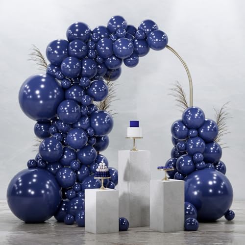 PartyWoo Navy Blue Balloons 128pcs Different Sizes of 18 12 10 5 Inch Dark Blue Balloon Arch Kit Garland for Graduation Wedding Sports Baby Shower Birthday Bachelorette Party Decorations Blue-Z90 - color: Blue-z90