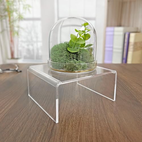 Plymor Clear Acrylic Short Square Display Riser, 2" H x 4" W x 4" D (1/8" thick) (2 Pack) - size: 2" x 4" x 4"