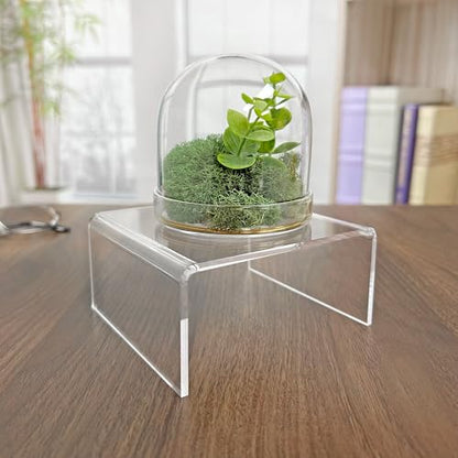 Plymor Clear Acrylic Short Square Display Riser, 2" H x 4" W x 4" D (1/8" thick) (2 Pack) - size: 2" x 4" x 4"