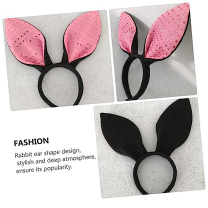 VICASKY 1pc Easter Boy Girl Ear Headband Party Hair Accessory for Girls for Easter Celebrations and Photo Props Fun and Adorable Design and Black