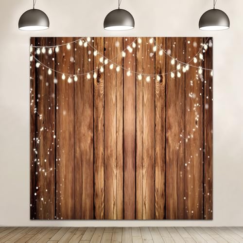 Wood Backdrop for Photography - Brown Rustic Wooden Panel Background for Party, Baby Shower, Birthday - Vintage Plank Wall Backdrop for Photoshoot 8x8ft - size: 8x8ft